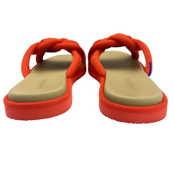 Rothy's The Summer Sandal Knot Slide Red Cushioned Flat 9.5 Square Toe - Picture 7 of 7